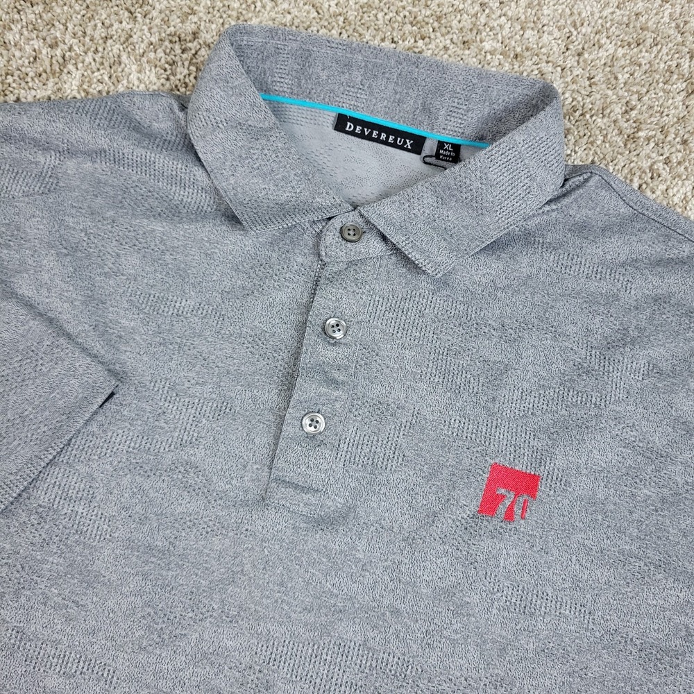 Devereux Mens XL Solid Gray Performance Stretch Polo Short Sleeve